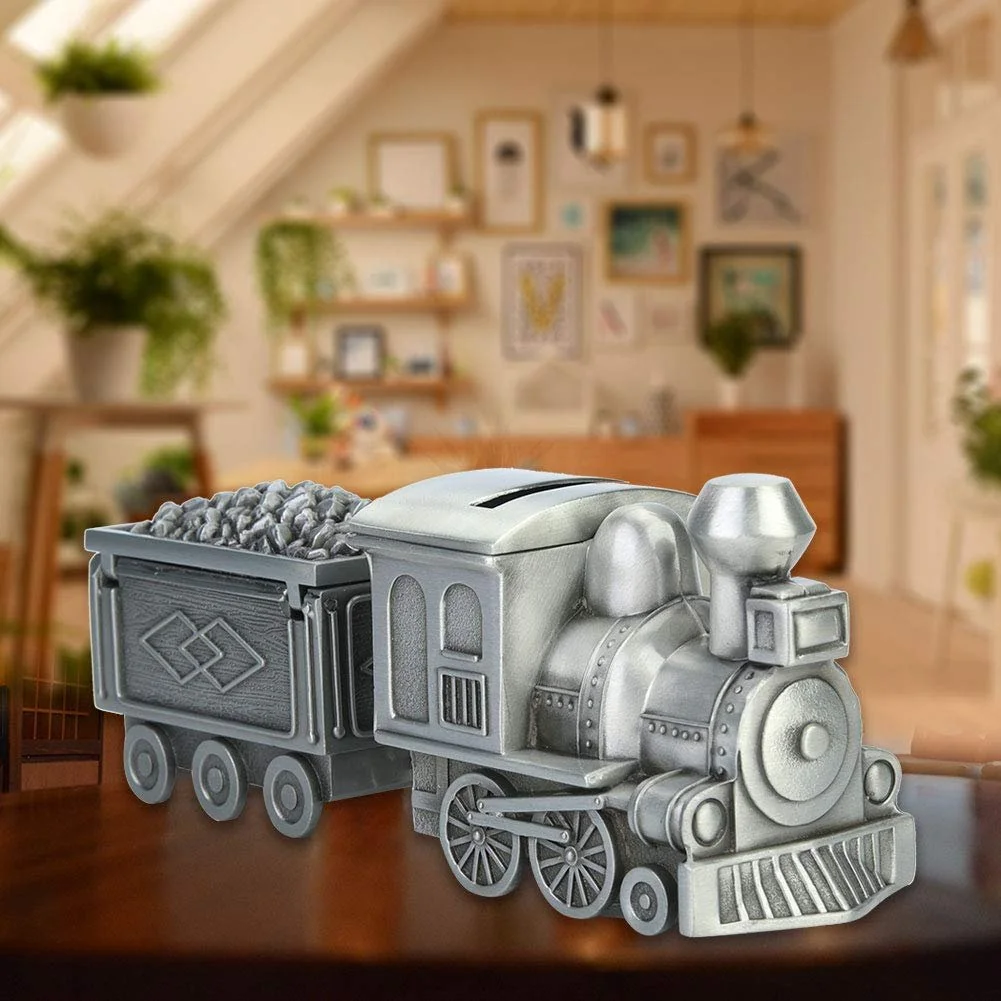 Скарбничка Metal Retro Train Model Silver, фото №6