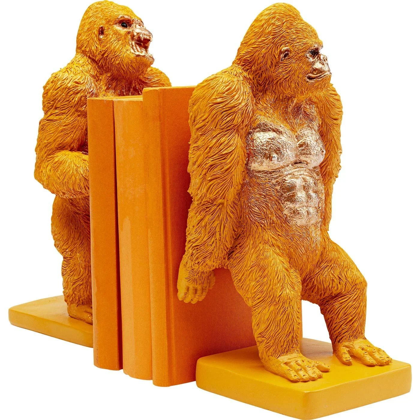 Книжные подставки Gorilla Design (набор из 2) Оранжевый Животное Декоративный объект Ручная работа Расписные украшения для полок, фото №2