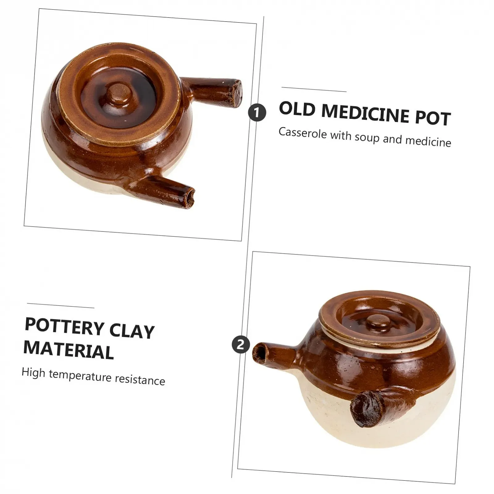 Горщик для китайської медицини Gatuida глиняний термостійкий з нековзною ручкою та носиком, фото №7