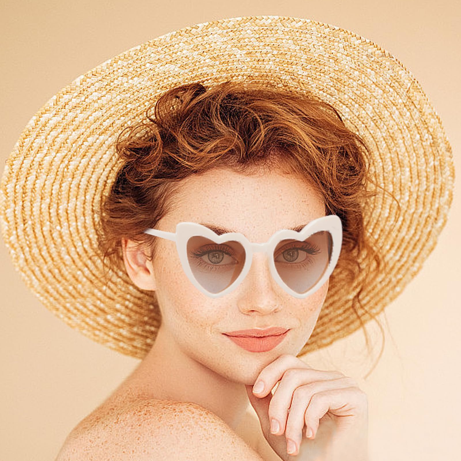 Сонцезахисні окуляри Minnhua Серце UV400 Форма серця Різнокольорові (10 штук), фото №5