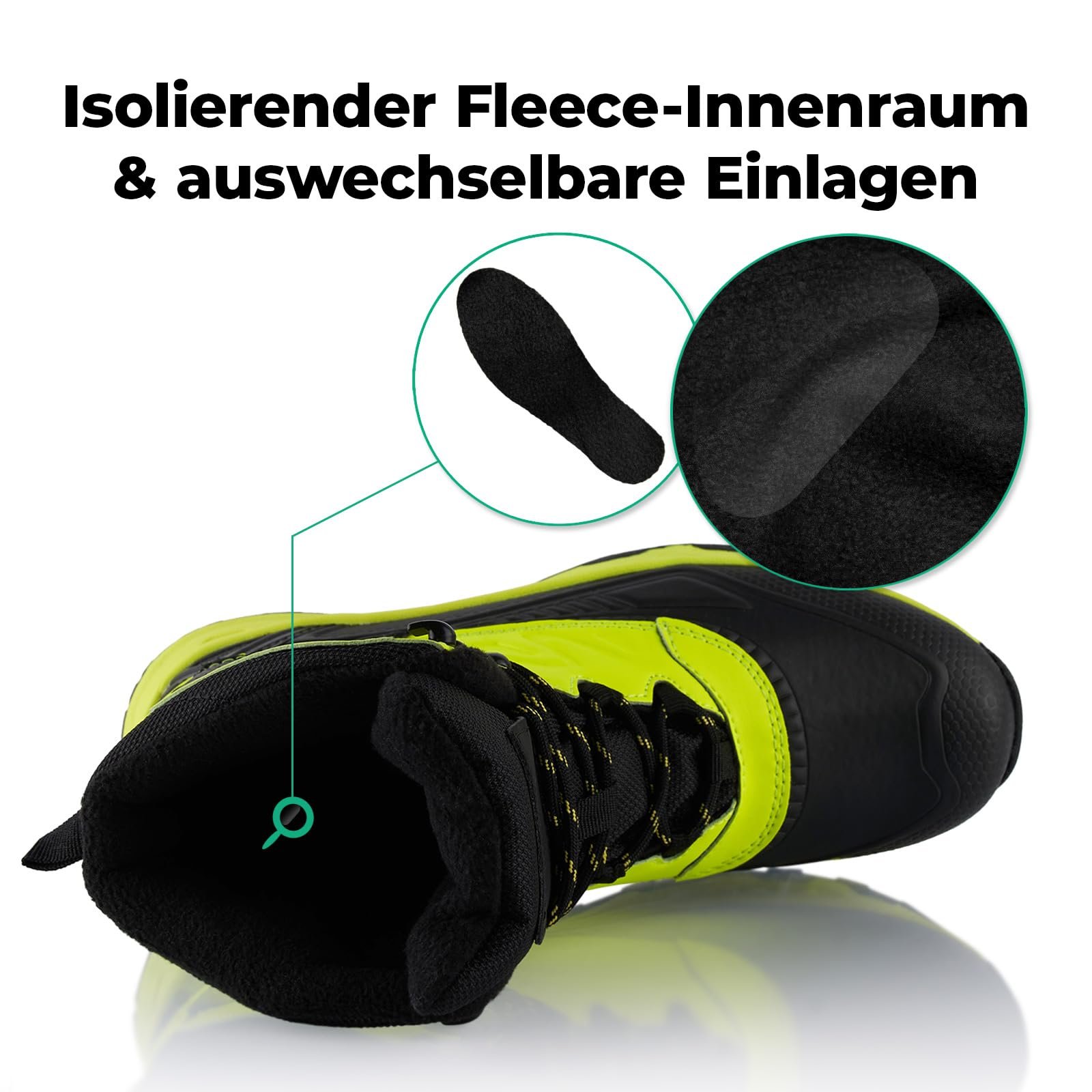 Ботинки Fusskleidung® Водонепроницаемые Теплые Зимние Желтые, фото №5