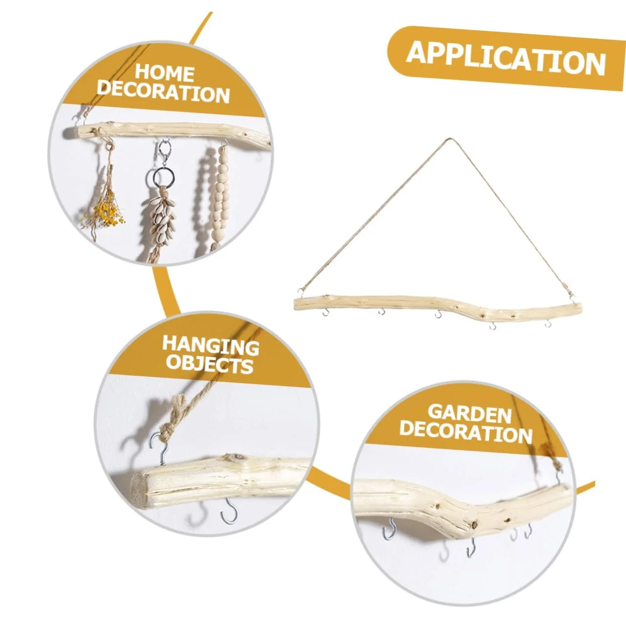 Підвісна полиця для рослин HEMOTON Дерево Залізо, фото №8 Підвісна полиця для рослин HEMOTON Дерево Залізо, фото №8