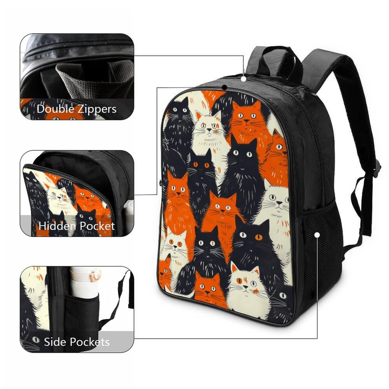 Рюкзак FPAKAKIIE Cat школьный 40x28x16см, фото №3