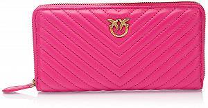 Гаманець Pinko Ryder Zip Around Sheep Nappa Chevron Рожевий - Фото 1