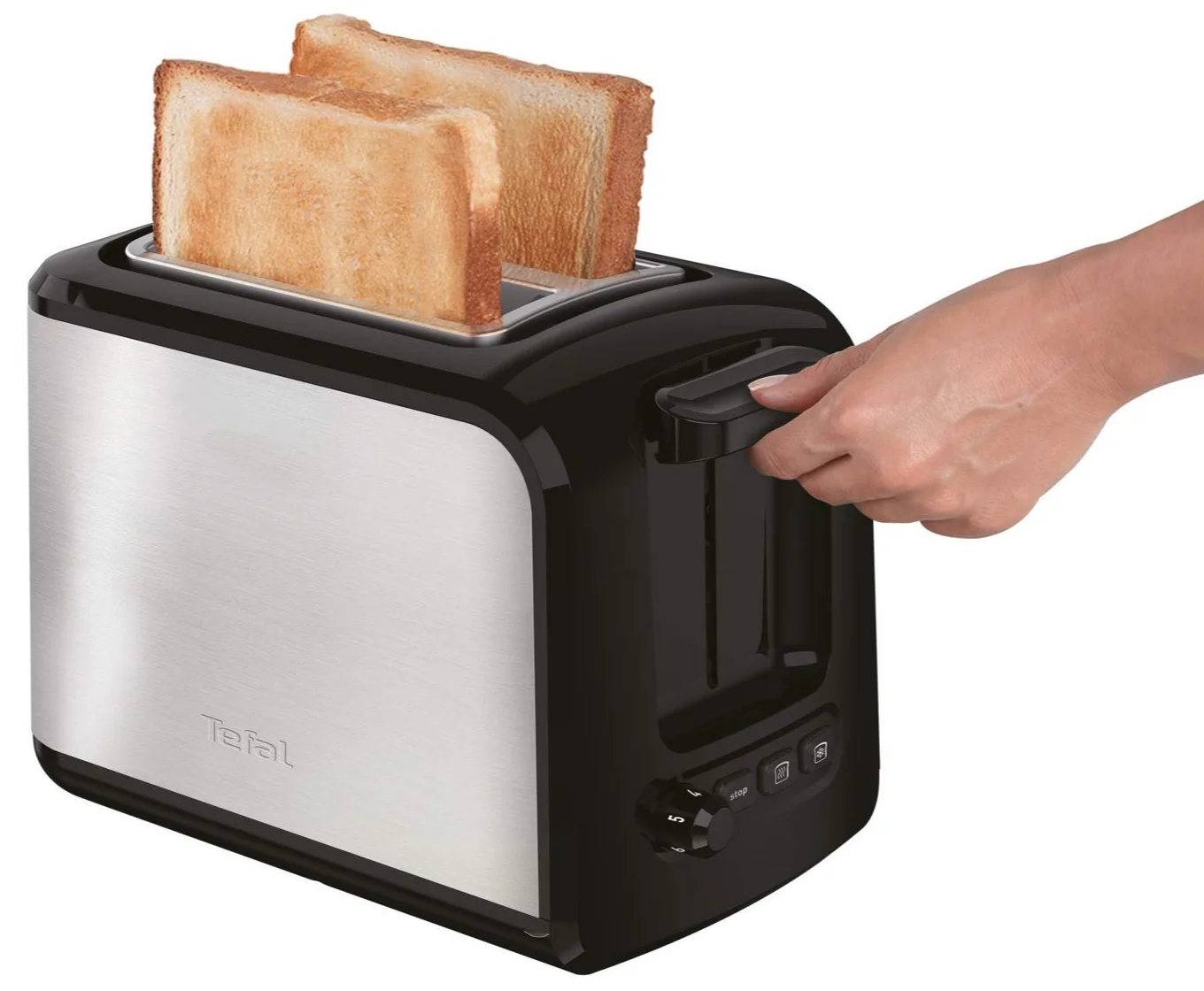 Тостер Tefal Express TT410D / 850W / Нержавеющая сталь / Черный, фото №2