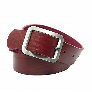 Кожаный ремень Kollektion Chrissys-in 4 см, бордово-красный, изготовлен из цельной коровьей кожи собственного производства - Фото 1