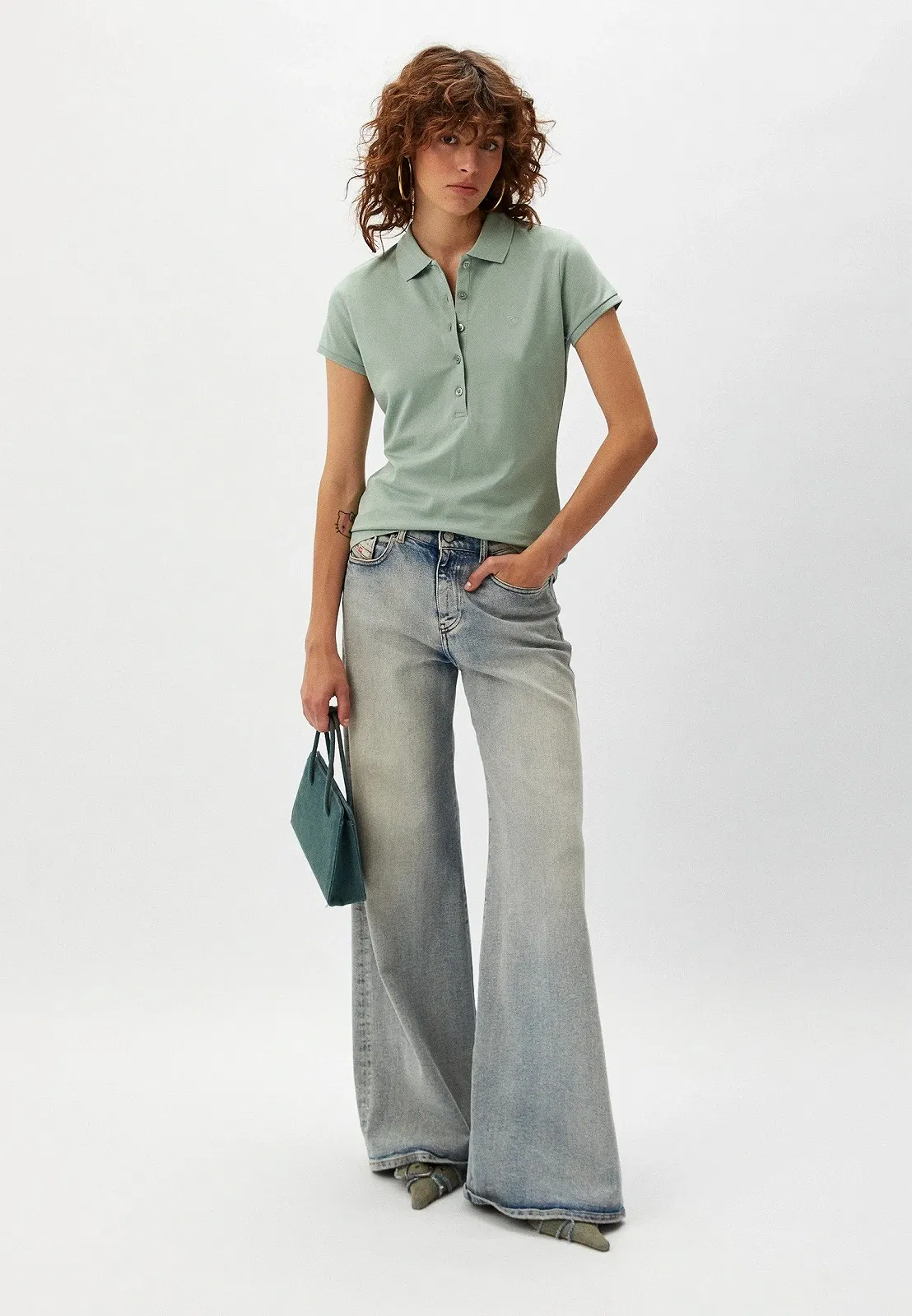 Женская футболка Guess Jeans, Зеленая, S, фото №4