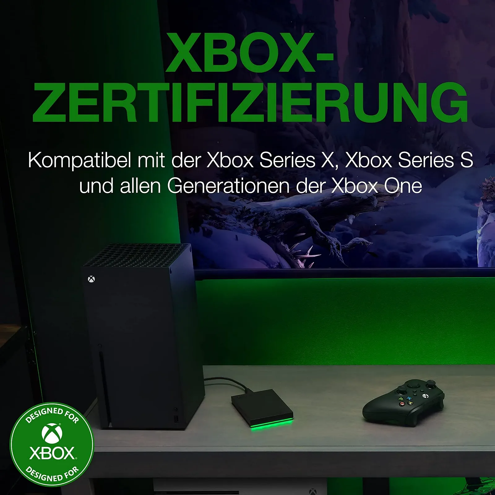 Внешний жесткий диск Seagate Game Drive Xbox STKX2000400 2.5" 2TB USB 3.0 Black, фото №3