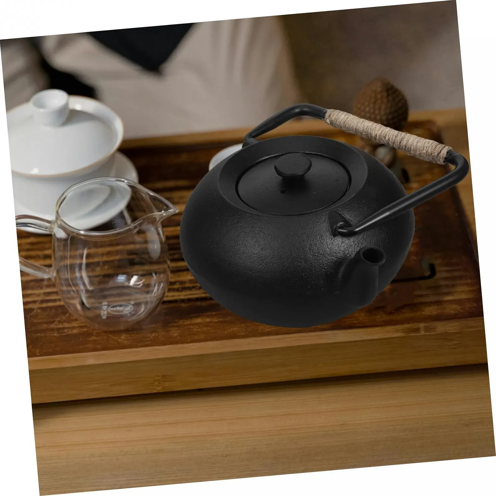 Чайник-заварник FUNNETOYU Чавунний з ситечком і ручкою Термостійкий, фото №5