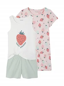 Комплект піжам Vertbaudet Шорти для дівчаток 2 шт Полуниці - Фото 1