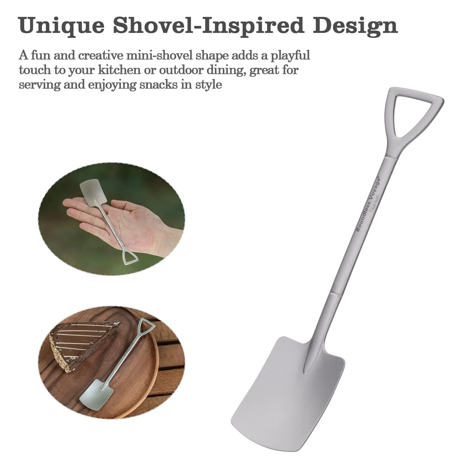 Ложка Demitasse Boundless Voyage Shovel Shape Espresso Mini для кави, 15,5 см, титанова, фото №3