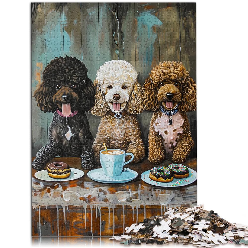 Пазл Три пуделя с лакомствами и кофе 1000 элементов 38 x 26 см, фото №1