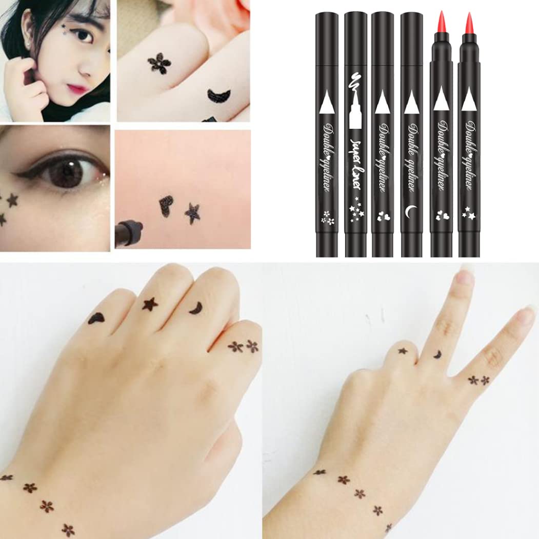 Водостійка підводка Eyeliner Stamp 2 в 1 двостороння водостійка рідка підводка Black Heart, фото №3