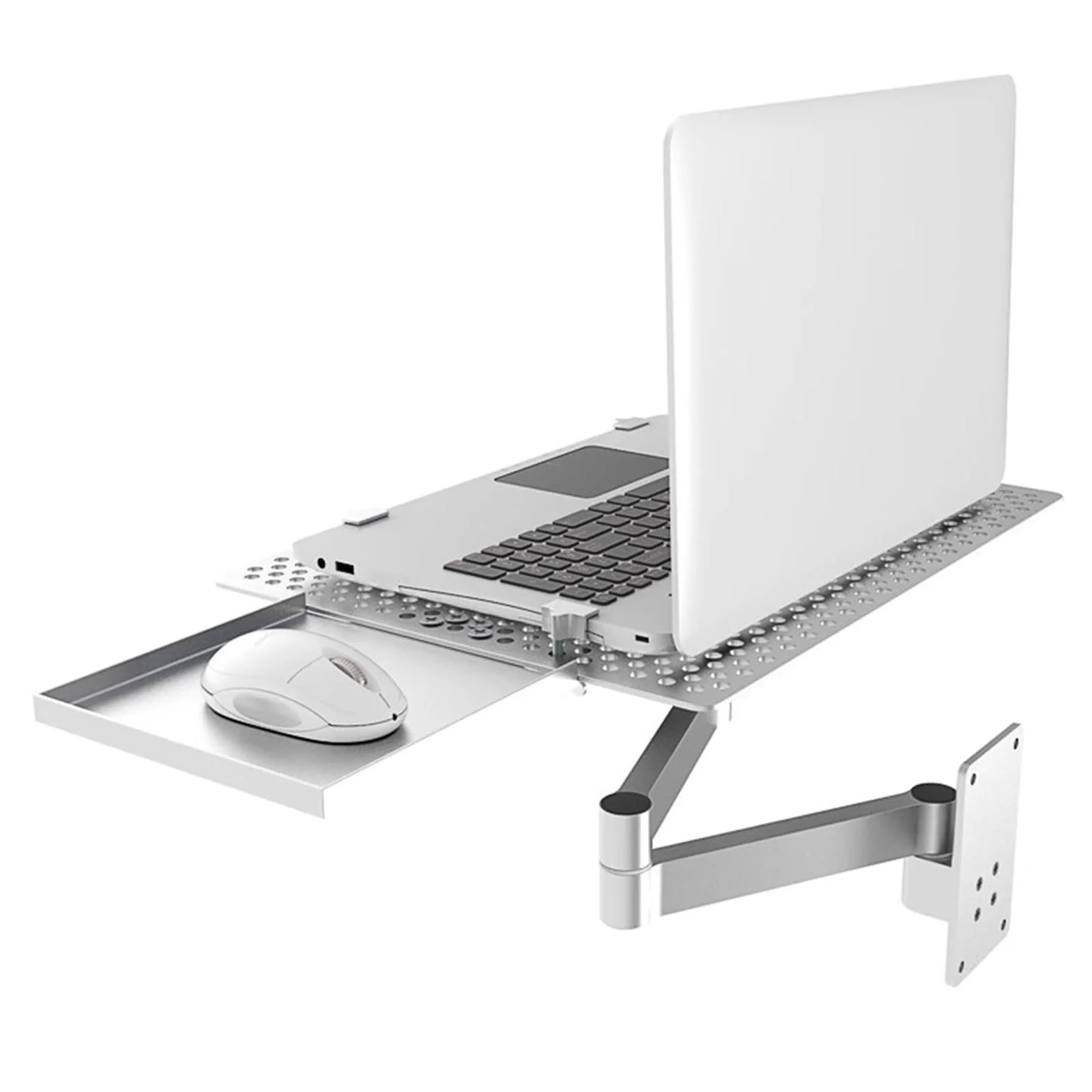Регульована підставка для ноутбука з вентильованим охолодженням, підставкою для миші та багатокутною обертанням, фото №1