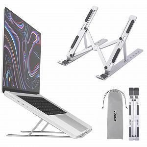 Подставка для ноутбука VOOMY, 6 уровней, регулируемая по высоте, складная, подставка для планшета, подставка для ноутбука, совместима с MacBook, HP, Lenovo, всеми ноутбуками и планшетами 9-16 дюймов, серебристая