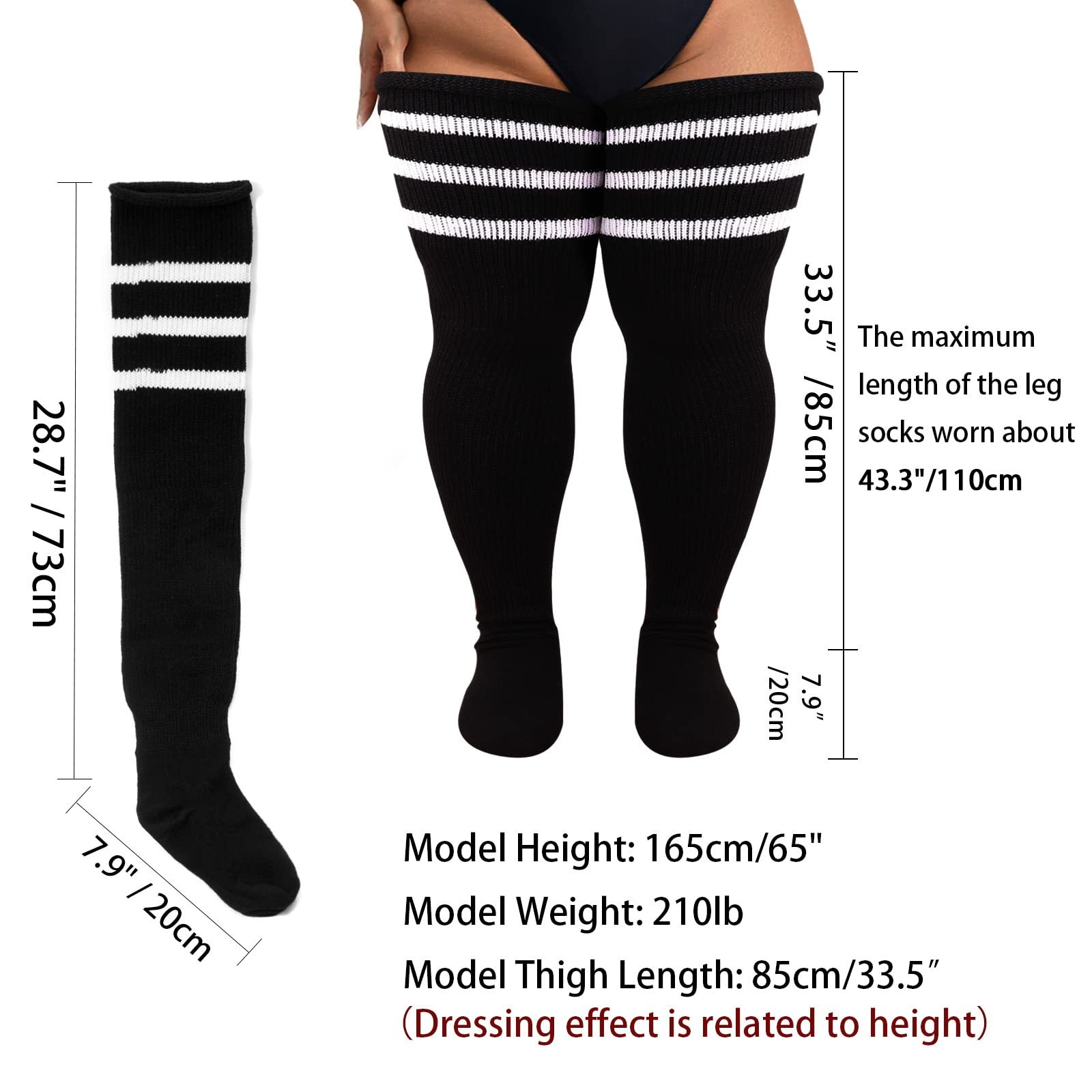 Женские носки DRESHOW Plus Size выше колена, очень длинные носки-ботфорты, гетры, фото №4