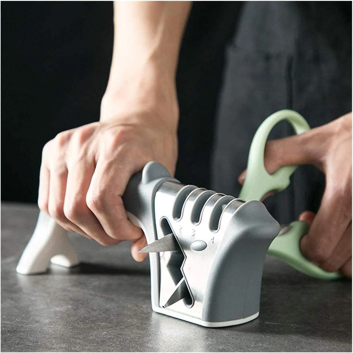 Точило для ножів та ножиць esmen 4-в-1 4-ступінчасте професійне ручне, фото №3 Точило для ножів та ножиць esmen 4-в-1 4-ступінчасте професійне ручне, фото №3