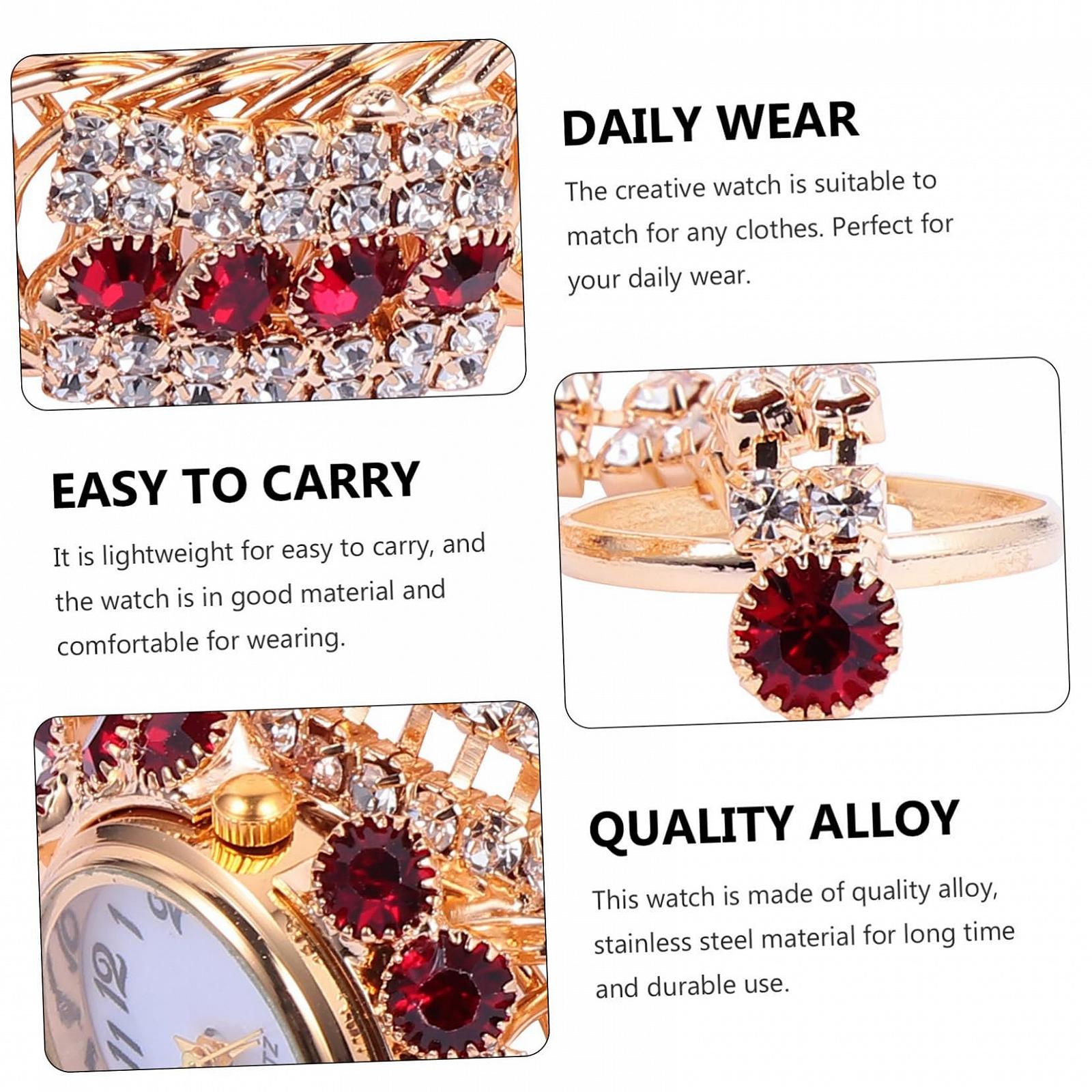 Кольцо-часы LIFKOME Женские Рождественские Подарки Сплав Красный, фото №7