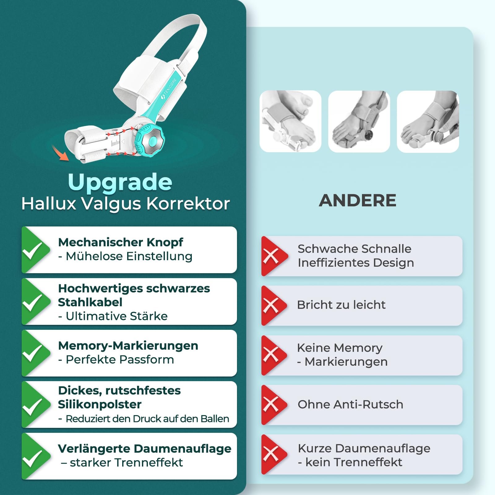 Шина для корекції великого пальця стопи з регульованою кнопкою Hallux Valgus, фото №5 Шина для корекції великого пальця стопи з регульованою кнопкою Hallux Valgus, фото №5