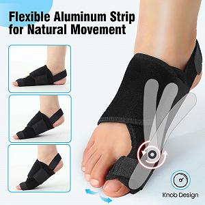 Корректор большого пальца стопы Hasny, 2 шины, 2 разделителя для пальцев synthetic.ua - Фото 1