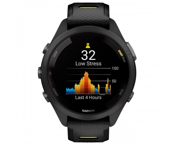 Смарт-годинник Garmin Forerunner 265S Black Bezel and Case with Black/Amp Yellow Silicone Band (010-02810-53), фото №8