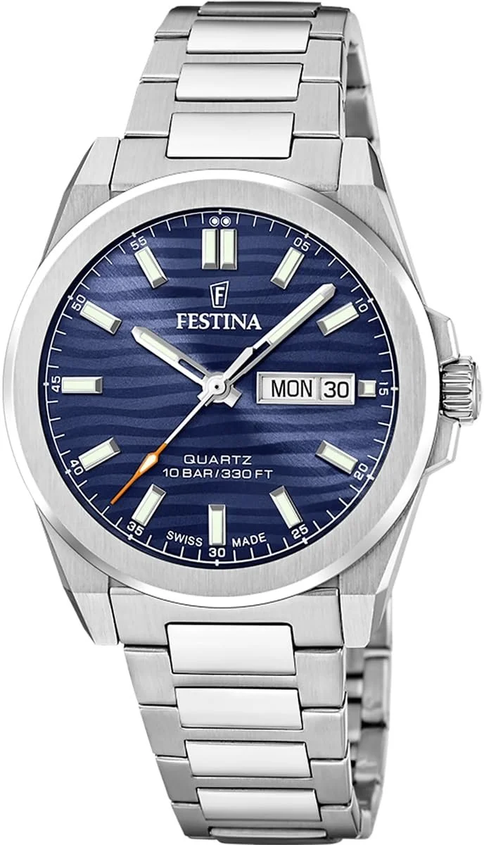 Чоловічий годинник Festina F20073/2, сталь, синій, сапфірове скло, фото №1 Чоловічий годинник Festina F20073/2, сталь, синій, сапфірове скло, фото №1