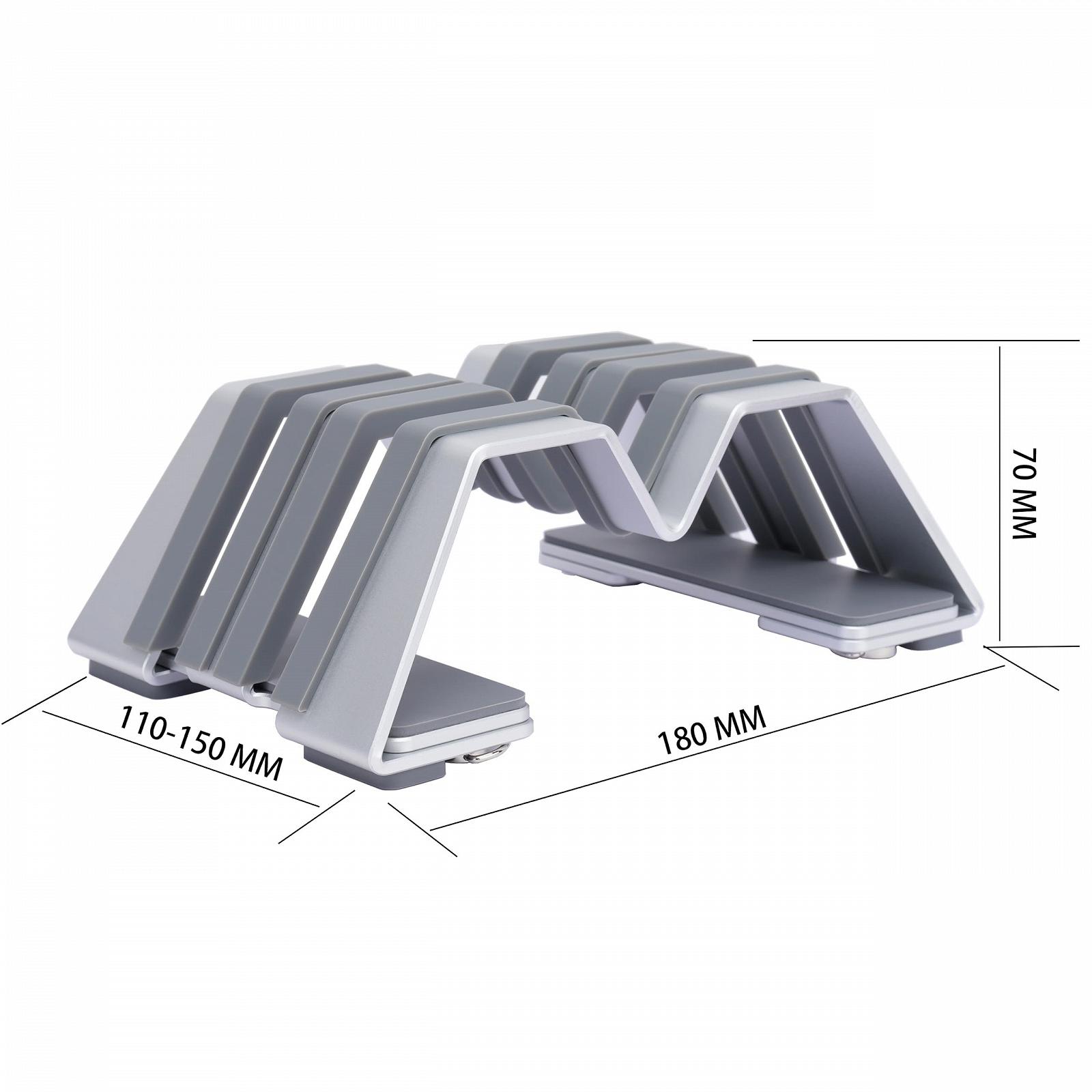 Подставка для ноутбука вертикальная двойная, алюминиевая, регулируемая - Поддерживает 2 устройства, универсальная для всех ноутбуков, фото №5