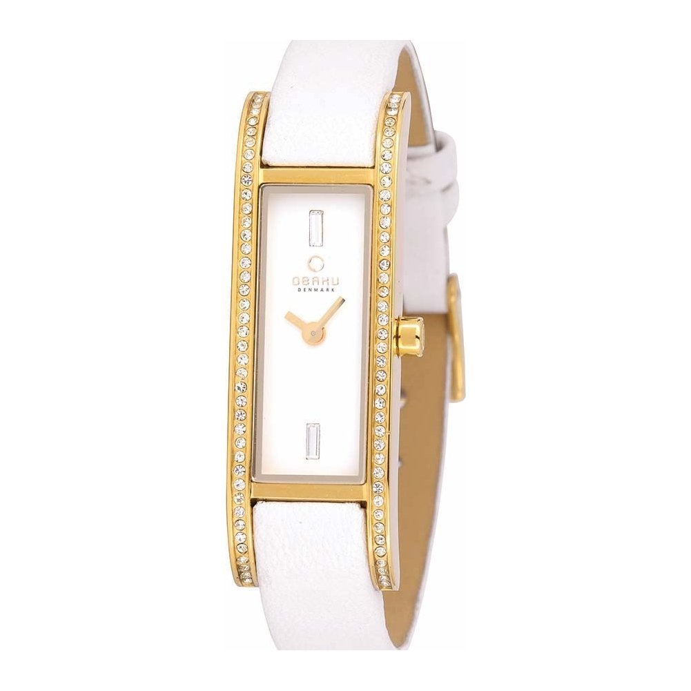 Женские аналоговые кварцевые часы Obaku Denmark V159LEGIRW, кожаный ремешок, фото №1
