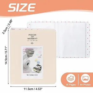 Фотоальбом sourcing map 64 карманный Кожаная обложка 2x3 Маленький фотоальбом с передним окошком для мгновенных фотографий, бежевый synthetic.ua - Фото 1