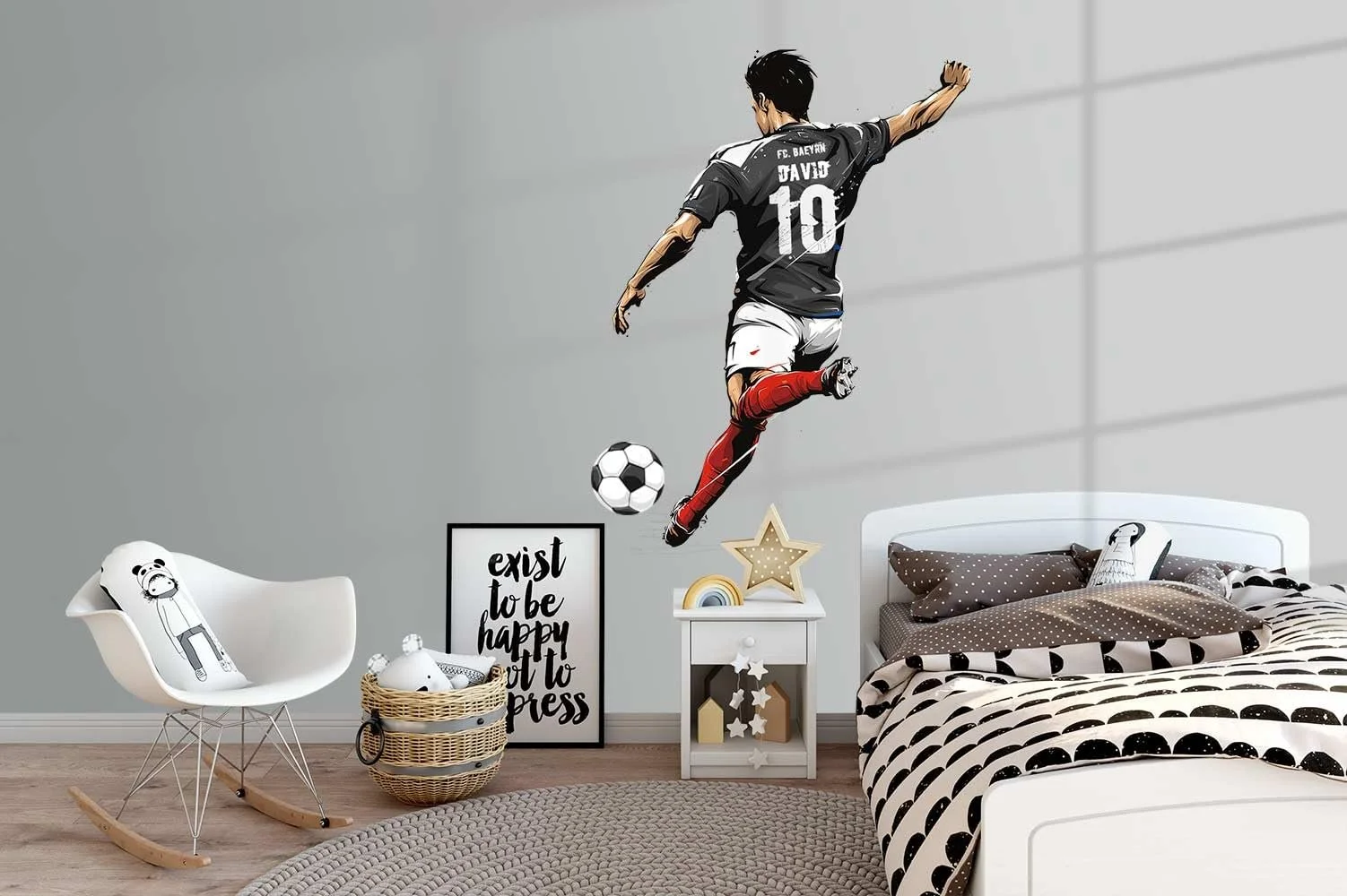 Наклейка на стіну WFB17 Football Player Personalised Club Name Number, фото №5