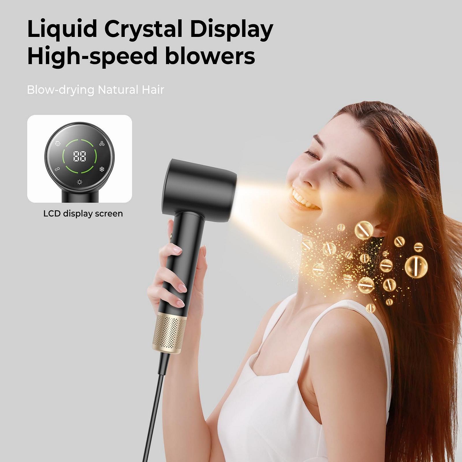 Фен Ion Hair Dryer, 110 000 об/мин, 200 миллионов отрицательных ионов, с 1 диффузором и 1 концентратором, фото №8