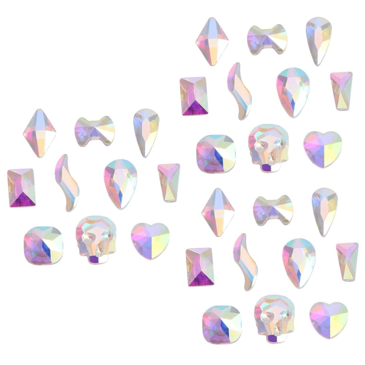 Стразы для ногтей Healeved, 300 шт., разных размеров и форм, стеклянные кристаллы AB цвета для дизайна ногтей, блестящие украшения для ногтей, чехлов для телефонов, открыток и прочего, фото №1