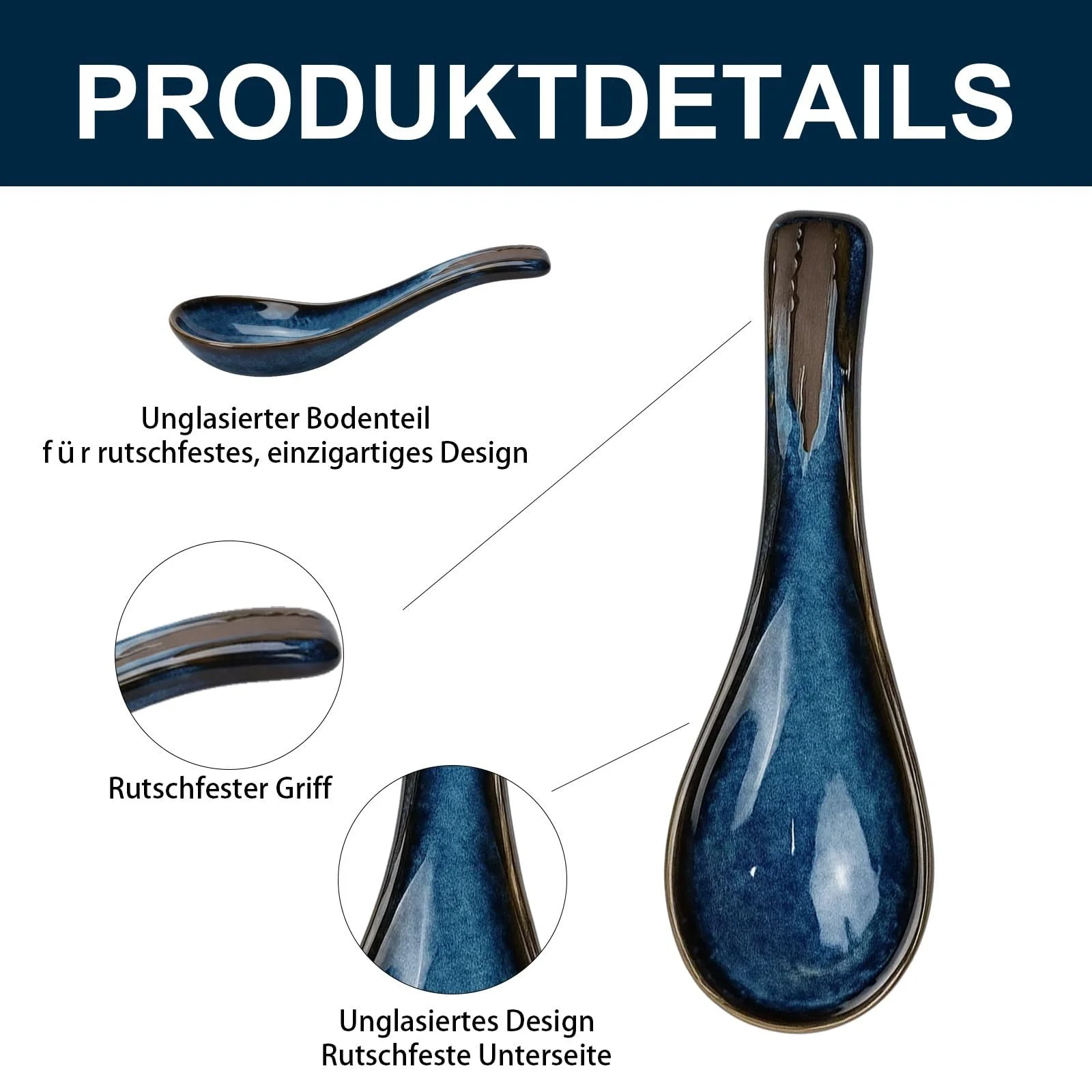 Ложки для супа Японские керамические, 4 шт,, фото №3