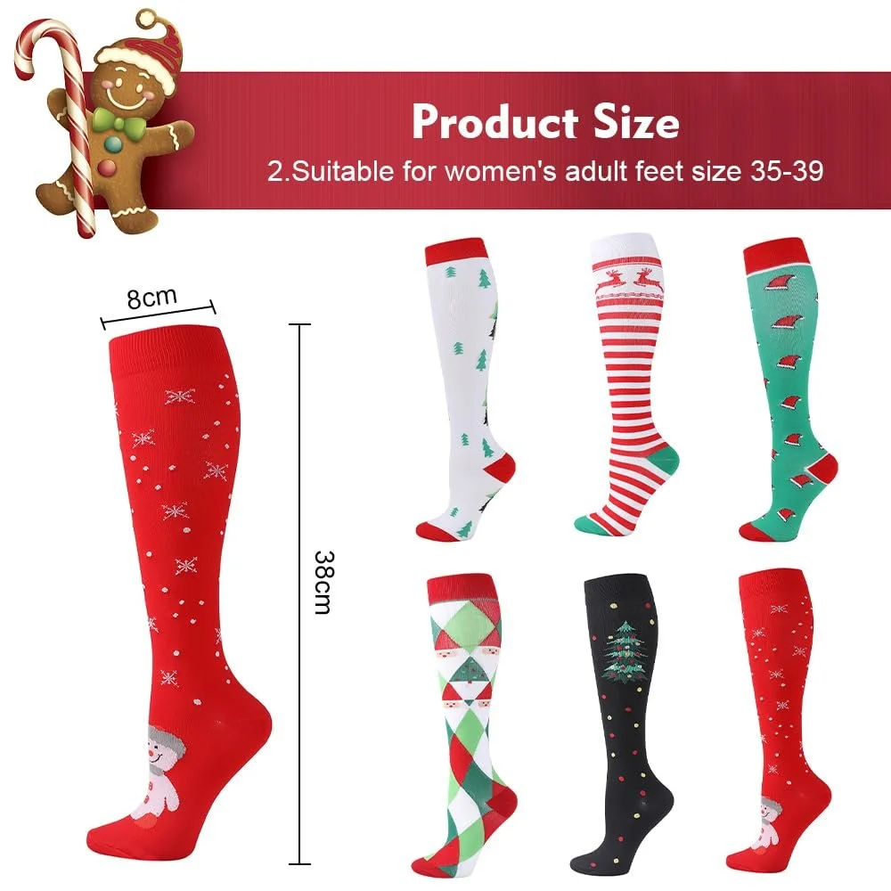 Рождественские носки, 6 пар, разноцветные, смешные носки, унисекс, рождественские носки, теплые носки, рождественский подарок, носки для кровати для мужчин и женщин, размер 35-42, разноцветные, фото №2