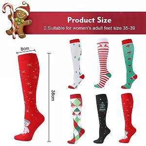 Рождественские носки, 6 пар, разноцветные, смешные носки, унисекс, рождественские носки, теплые носки, рождественский подарок, носки для кровати для мужчин и женщин, размер 35-42, разноцветные synthetic.ua - Фото 1