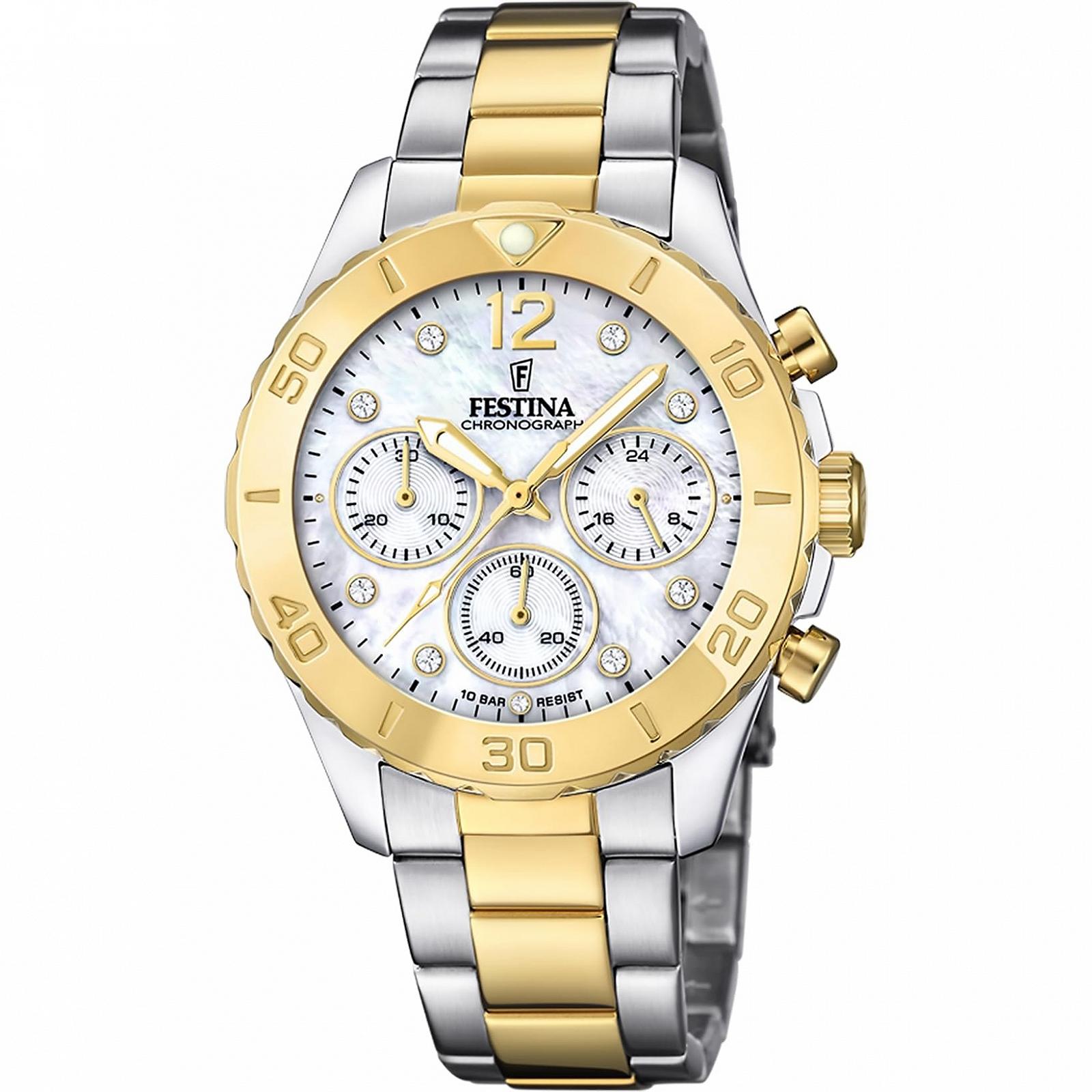 Аналоговые часы Festina Женские Кварцевые 32020952 Серебристый / золотой, Браслет, фото №4