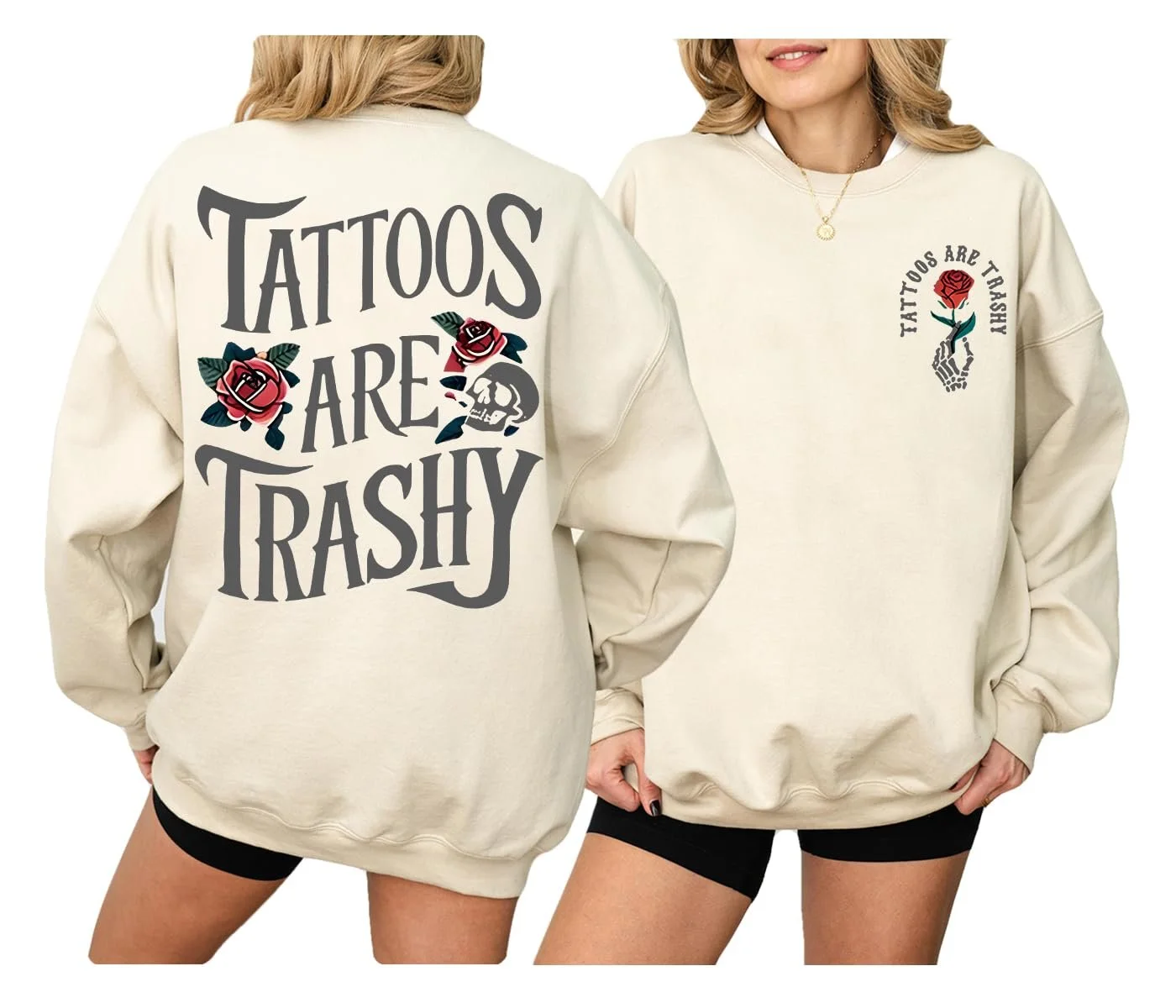 Унисекс Толстовка Tattoos Are Trashy Funny Sarcasm Tattoo Shirt, фото №2 Унисекс Толстовка Tattoos Are Trashy Funny Sarcasm Tattoo Shirt, фото №2