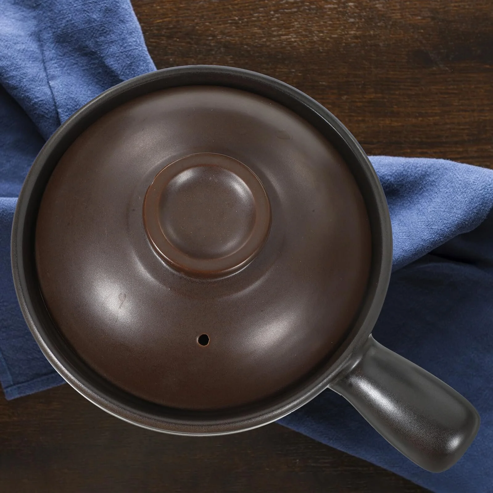 Горшок керамический традиционный термостойкий с ручкой для плиты и духовки, фото №6