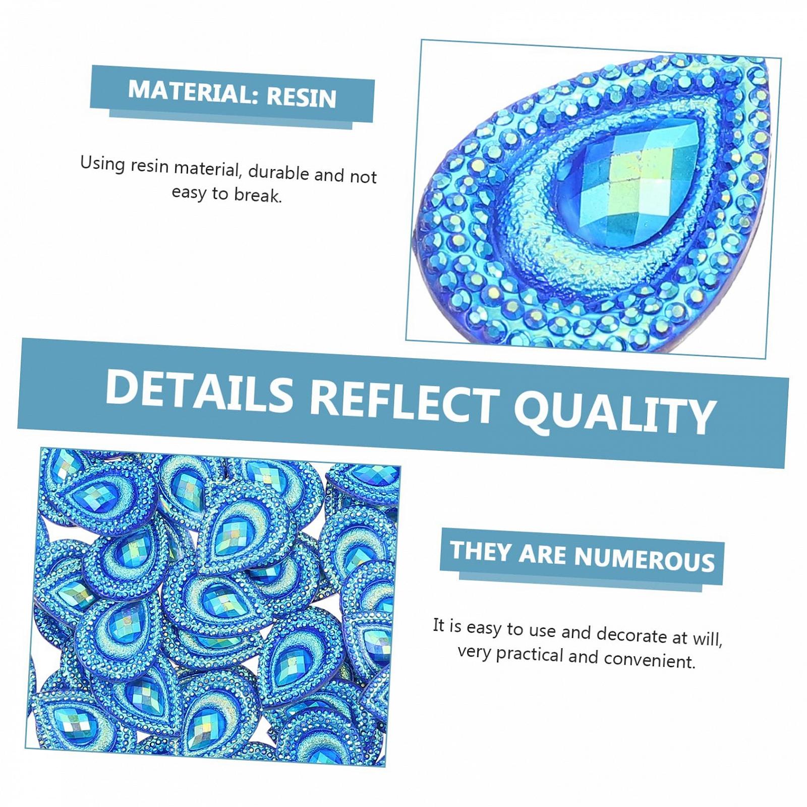 Капли Бриллиант Декоративный Разноцветный Павлин Стразы Синий, фото №7