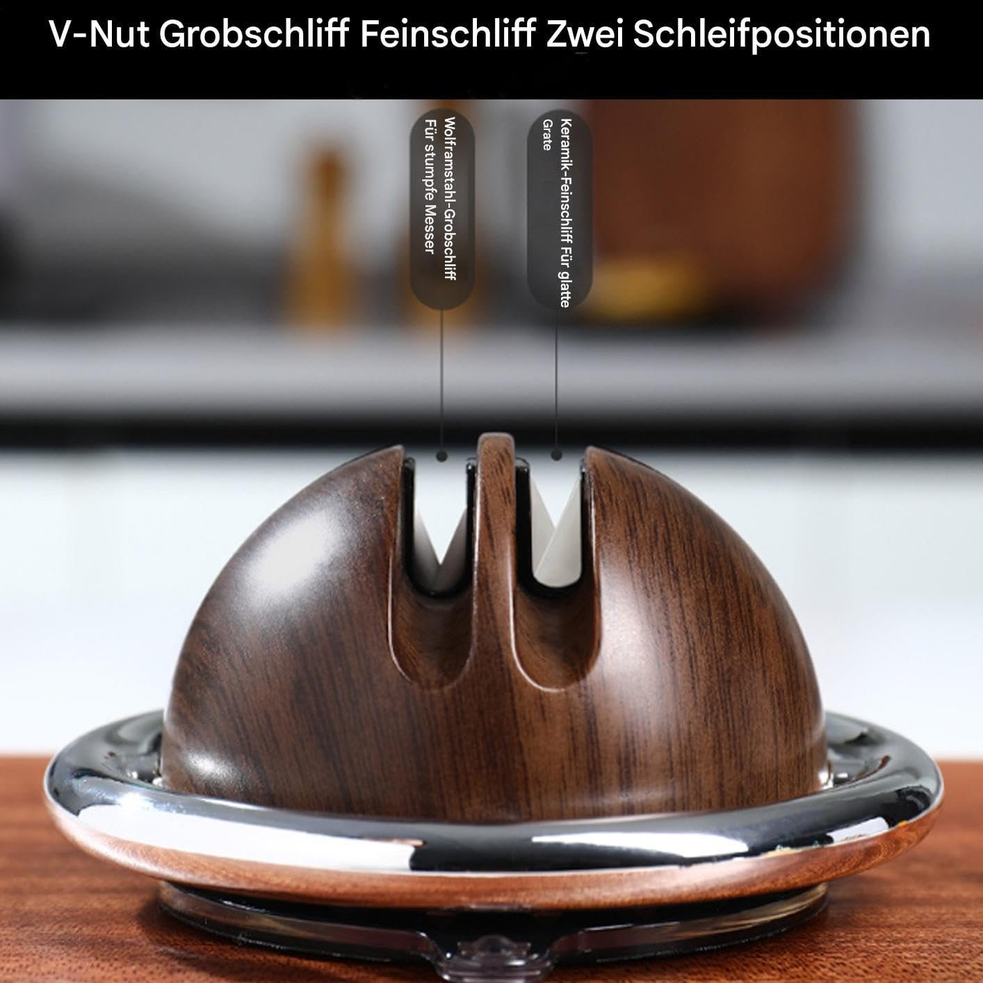 Точилка для ножей кухонная Универсальная Нескользящая с присоской Двухзонная для заточки и полировки, фото №7