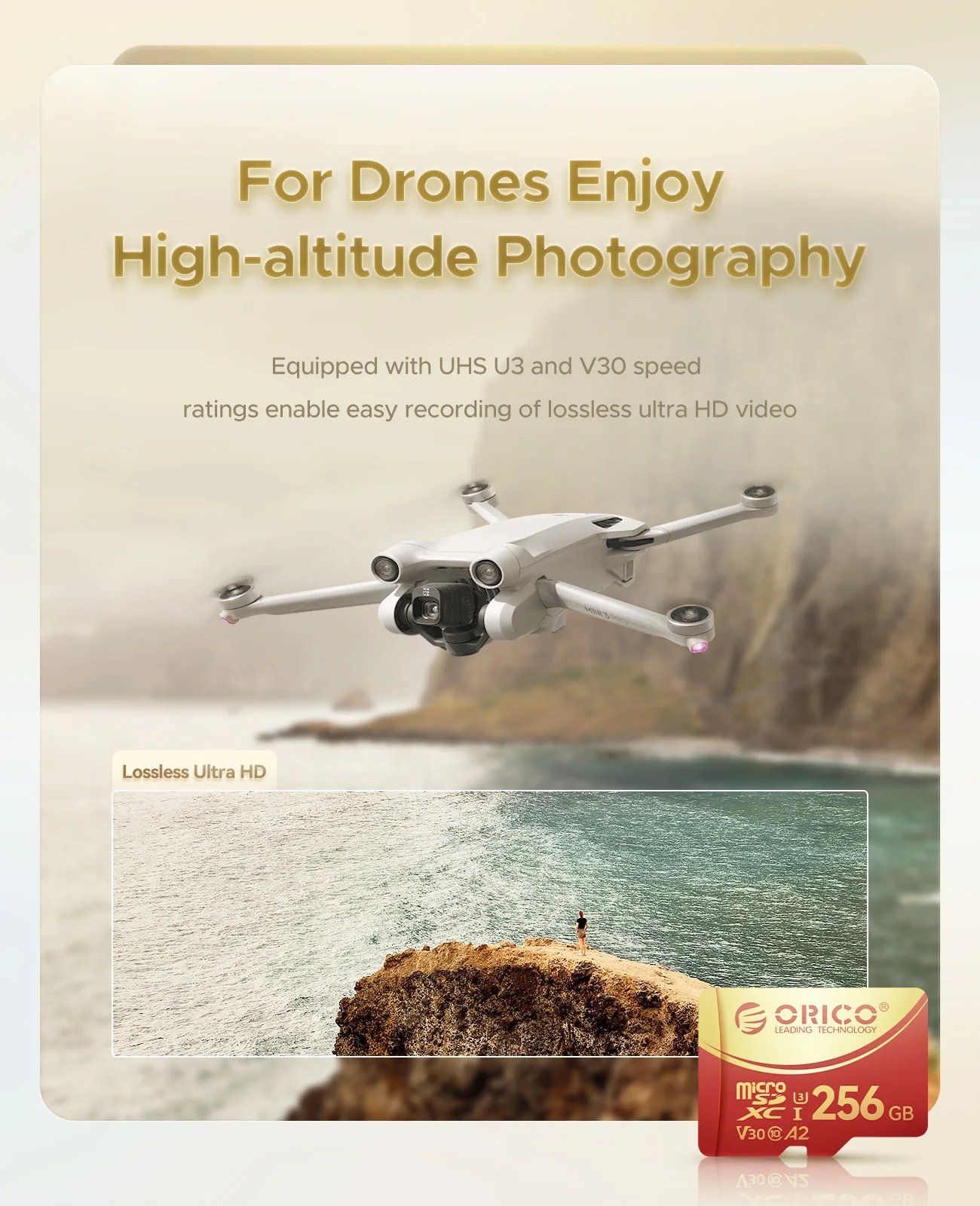 Карта памяти Orico 256Gb microSDXC UHS-I U3 V30 A2 4K, фото №7 Карта памяти Orico 256Gb microSDXC UHS-I U3 V30 A2 4K, фото №7