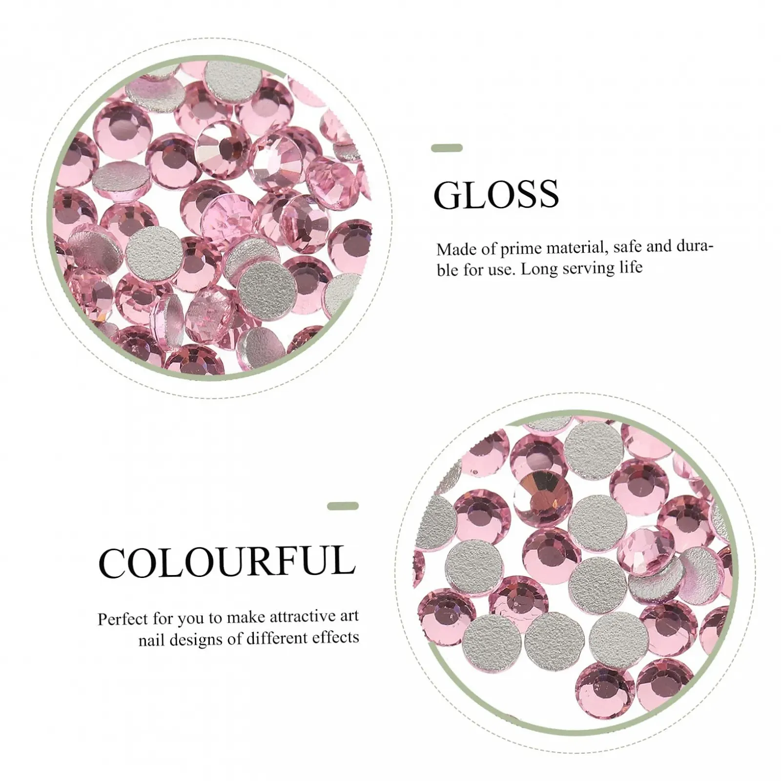 Стрази COHEALI для нігтів, плоска задня частина, фото №2