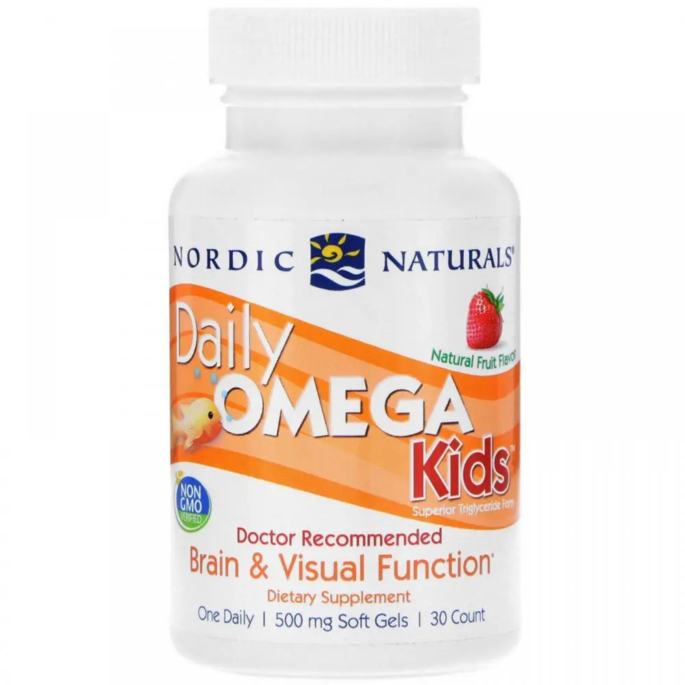 Nordic Naturals Daily Omega Kids 500 mg 30 Soft Gels Natural Fruit Flavor Омега для детей с фруктовым вкусом, фото №1