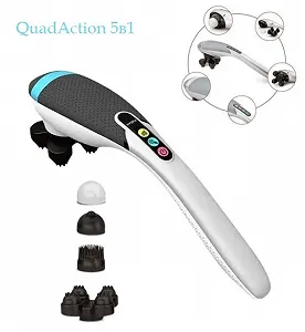 Вибромассажер для спины и тела Magic Touch massager HSM 50303 4в1 Серый с насадками - Фото 1