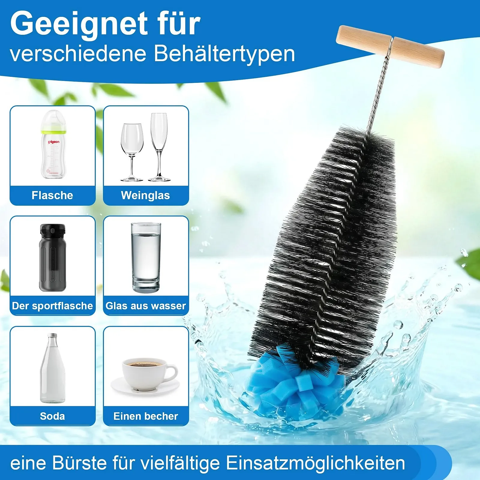 Щітка для пляшок Vinlley Sodastream 35 см ергономічна ручка, фото №4 Щітка для пляшок Vinlley Sodastream 35 см ергономічна ручка, фото №4