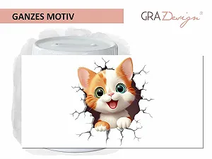 Скарбничка GRAZDesign Кіт 3D Ефект Керамічна synthetic.ua - Фото 1