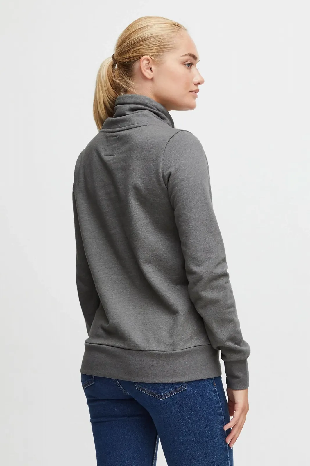 Женский длинный свитшот OXMO OXUdine Пуловер Длинный джемпер со шнурком с узором, фото №4