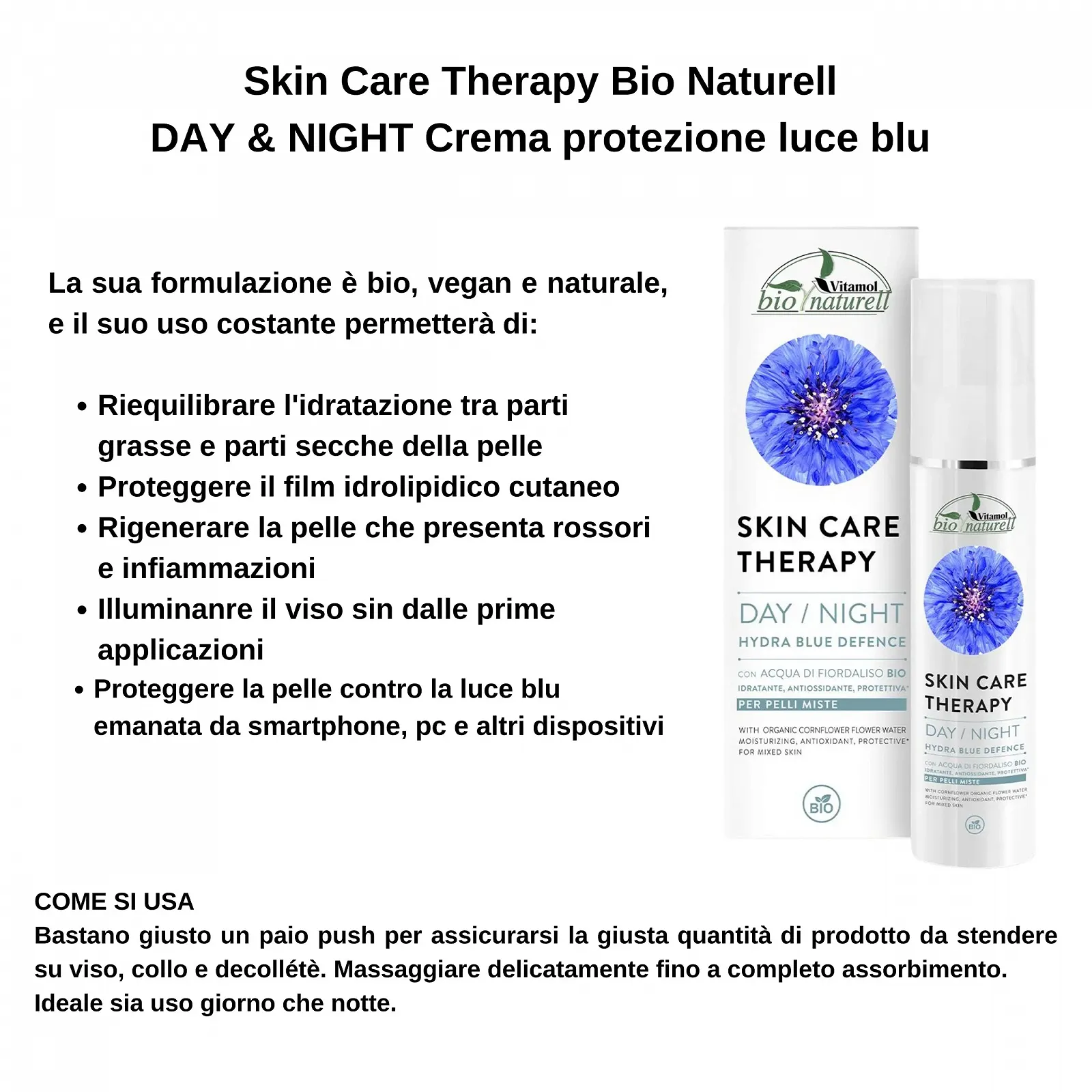 Зволожувальний крем для обличчя Vitamol Bio Naturell Hydra Blue Defense 50 мл, фото №2 Зволожувальний крем для обличчя Vitamol Bio Naturell Hydra Blue Defense 50 мл, фото №2