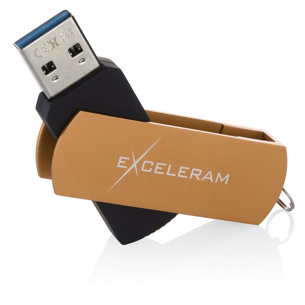 USB флеш-накопитель Exceleram 128gb P2 Series Brown/Black USB 3.1 Gen 1 EXP2U3BRB128, фото №3