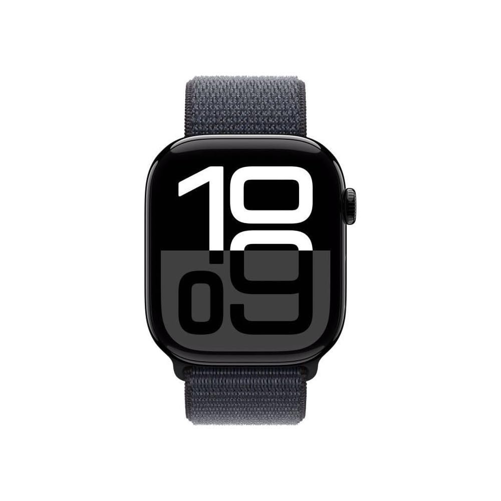 Смарт-часы Apple Series 10 (GPS 46 мм) Алюминиевый корпус Черный бриллиант и спортивный ремешок "Чернила" (One Size), фото №2
